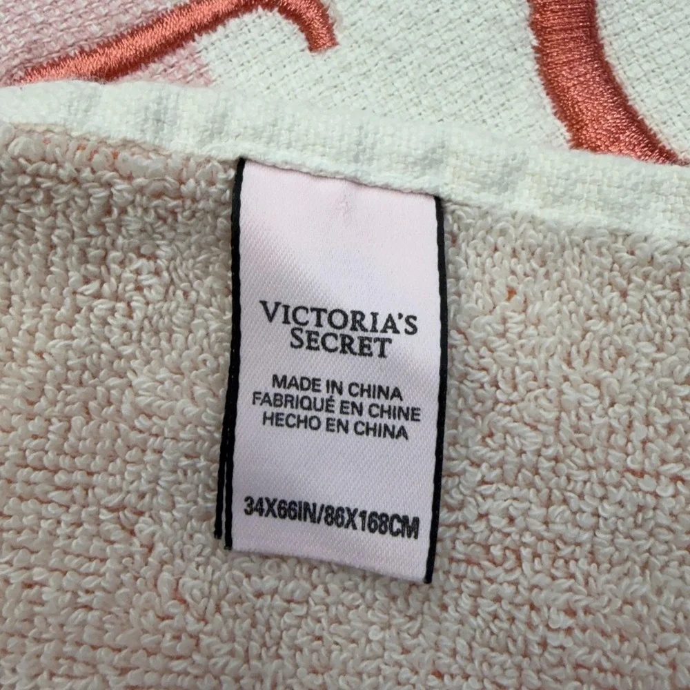 Victoria's Secret Multicolor Striped Beach‎ Towel 60 X 34 In Large Embroidered